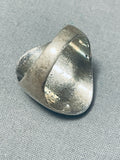 One Of The Best Vintage Mens Native American Zuni Turquoise Inlay Sterling Silver Ring Old-Nativo Arts