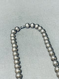 Longer 30 Inch Vintage Native American Navajo Sterling Silver Bead Necklace-Nativo Arts