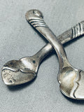 Important Vintage Native American Navajo Kenneth Begay Sterling Silver Salt Spoons-Nativo Arts