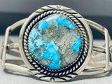 Rare Old Deposit Morenci Turquoise Vintage Native American Navajo Sterling Silver Bracelet-Nativo Arts