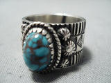 Important Vintage Native American Navajo Red Mountain Turquoise Sterling Silver Ring-Nativo Arts