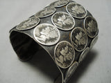 Colossal Wide Sterling Silver Coin Bracelet- Big!!-Nativo Arts