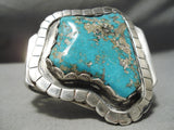 Statement Vintage Native American Navajo Rare Turquoise Sterling Silver Bracelet Old-Nativo Arts