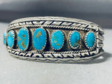 Unforgettable Vintage Native American Navajo Kingman Turquoise Sterling Silver Bracelet-Nativo Arts