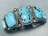 Godber Turquoise Very Rare Vintage Native American Navajo Sterling Silver Bracelet-Nativo Arts