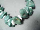 Huge Chunks Of Royston Turquoise Vintage Native American Navajo Sterling Silver Necklace Old-Nativo Arts