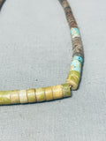 Native American Sensational Vintage Santo Domingo Serpentine Turquoise Sterling Silver Necklace-Nativo Arts