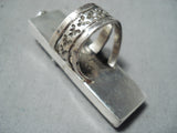 One Of The Biggest Native American #8 Turquoise Sterling Silver Lizard Ring-Nativo Arts