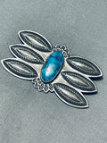 One Of Best Artists Vintage Native American Navajo Perry Shorty Sterling Silver Turquoise Pin-Nativo Arts