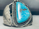 One Of The Best Vintage Native American Navajo Morenci Turquoise Sterling Silver Bracelet Old-Nativo Arts