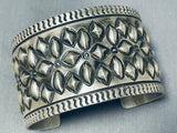 One Of The Most Detailed Native American Navajo Hand Repoussed Sterling Silver Bracelet-Nativo Arts