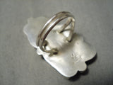 Colossal Native American Navajo Chunky Dunky Coral Turquoise Sterling Silver Native Ring-Nativo Arts