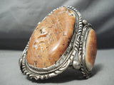 Biggest Best Vintage Native American Navajo Spiny Oyster Sterling Silver Bracelet Old-Nativo Arts
