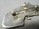 Native American Detailed Important Nel Morton Horse Sterling Silver Pin-Nativo Arts
