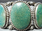 One Of Best Coil Vintage Native American Navajo Cerrillos Turquoise Sterling Silver Bracelet-Nativo Arts