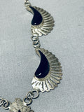 Fabulous Vintage Native American Navajo Black Onyx Sterling Silver Necklace-Nativo Arts