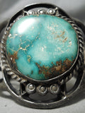 Important Vintage Native American Navajo Damale Turquoise Sterling Silver Bracelet Old-Nativo Arts
