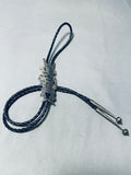 Important Vintage Native American Hopi Hand Carved Sterling Silver Kachina Bolo Tie-Nativo Arts