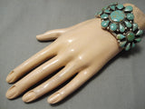 One Of Best Vintage Native American Navajo Teardrop Royston Turquoise Sterling Silver Bracelet-Nativo Arts