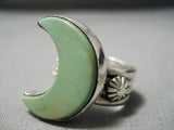 One Of The Msot Unique Vintage Native American Navajo Royston Half Moon Sterling Silver Ring-Nativo Arts