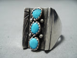 Marie Thompson Vintage Navajo Native American Turquoise Sterling Silver Ring-Nativo Arts