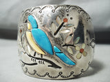 Best Huge Vintage Native American Navajo Turquoise Bluejay Sterling Silver Bracelet-Nativo Arts