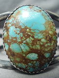 Huge Domed Royston Turquoise Vintage Native American Navajo Sterling Silver Bracelet Old-Nativo Arts