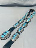 Native American Important Rob Leekya (d.) Vintage Zuni Turquoise Sterling Silver Concho Belt-Nativo Arts