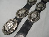 Heavy Thick Vintage Navajo Sterling Silver Native American Concho Belt Old-Nativo Arts