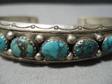 Astounding Vintage Native American Navajo Spiderweb Turquoise Sterling Silver Bracelet Old-Nativo Arts