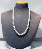 Authentic Vintage Native American Navajo Sterling Silver Bead Necklace-Nativo Arts