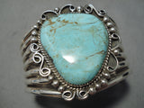 Breathtaking Vintage Native American Navajo #8 Turquoise Mine Sterling Silver Bracelet Old-Nativo Arts