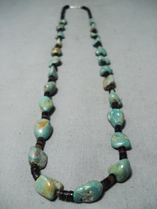Native American Tremendous Santo Domingo Royston Turquoise Sterling Silver Necklace-Nativo Arts