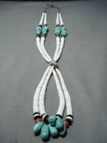 Dramatic Vintage Santo Domingo Royston Turquoise Necklace Native American Old-Nativo Arts