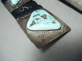Beeny Boyd Vintage Native American Navajo Turquoise Slab Sterling Silver Concho Belt-Nativo Arts