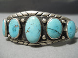 Amazing Vintage Native American Navajo Carico Lake Turquoise Sterling Silver Bracelet Old-Nativo Arts