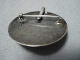 Amazing Vintage Native American Navajo Bisbee Turquoise Sterling Silver Pin/pendant Old-Nativo Arts