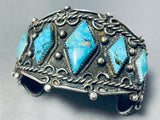 Best Vintage Native American Navajo Diamond Turquoise Sterling Silver Bracelet-Nativo Arts