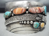 Kachina Yei Vintage Native American Navajo Turquoise Sterling Silver Swirl Bracelet-Nativo Arts