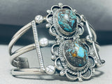 One Of The Best Vintage Native American Navajo Domed Bisbee Turquoise Sterling Silver Bracelet-Nativo Arts