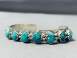 Spectacular Vintage Native American Navajo Blue Green Turquoise Sterling Silver Bracelet-Nativo Arts