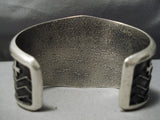 Superb Towering Native American Navajo Important Cross Christian Sterling Silver Bracelet-Nativo Arts