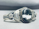 Robert Shakey Native American Navajo White Buffalo Sterling Silver Bracelet-Nativo Arts