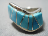 Exquisite Vintage Navajo Turquoise Sterling Silver Ring Native American-Nativo Arts
