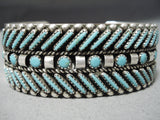 Incredible Vintage Native American Zuni Turquoise Sterling Silver Bracelet Old-Nativo Arts