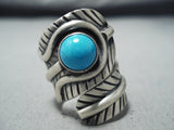 Signed Vintage Navajo Native American Sleeping Beauty Sterling Silver Ring-Nativo Arts