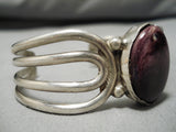Stunning Vintage Native American Navajo Purple Shell Sterling Silver Bracelet-Nativo Arts
