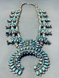 Gasp! Vintage Native American Navajo / Zuni Turquoise Sterling Silver Squash Blossom Necklace-Nativo Arts