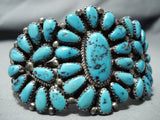 Signed Justin Wilson Vintage Native American Navajo Turquoise Sterling Silver Bracelet-Nativo Arts