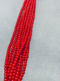 Best Signed Native American Navajo Circular Coral Very Rare Sterling Silver Necklace-Nativo Arts